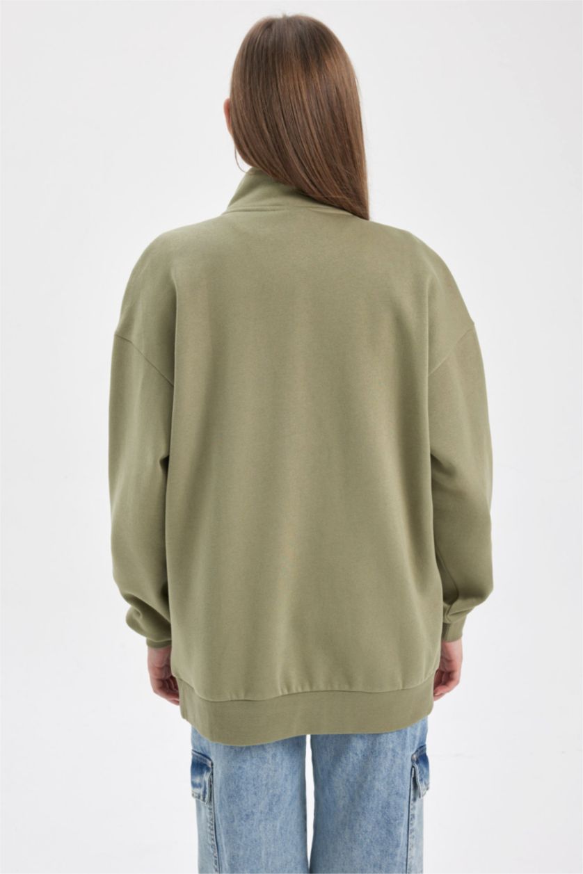 FEMME Kaki Sweat- Shirt Coupe Oversize