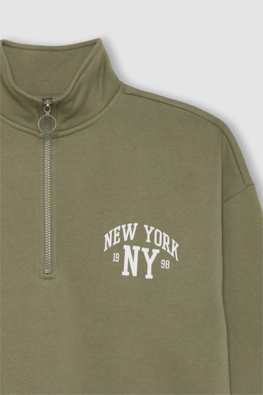 FEMME Kaki Sweat- Shirt Coupe Oversize