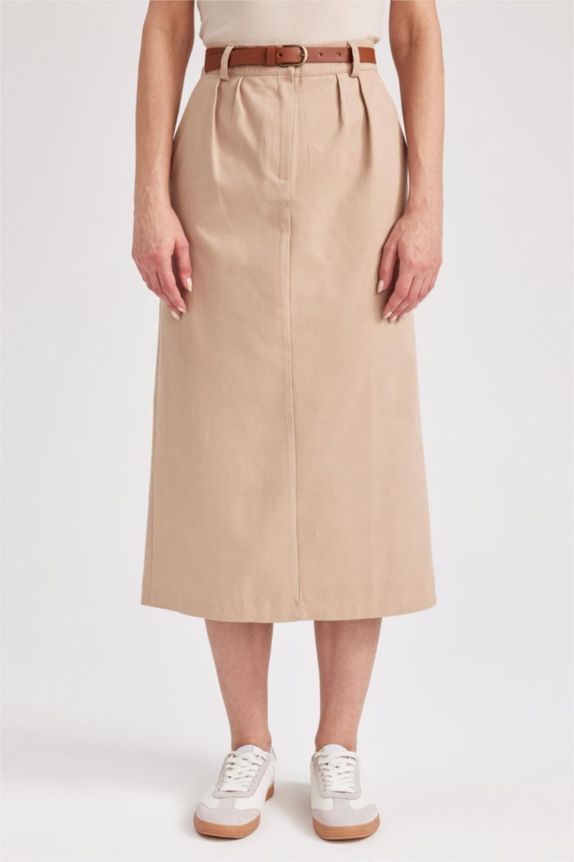 FEMME Beige Jupe La Gabardıne Taille Normale