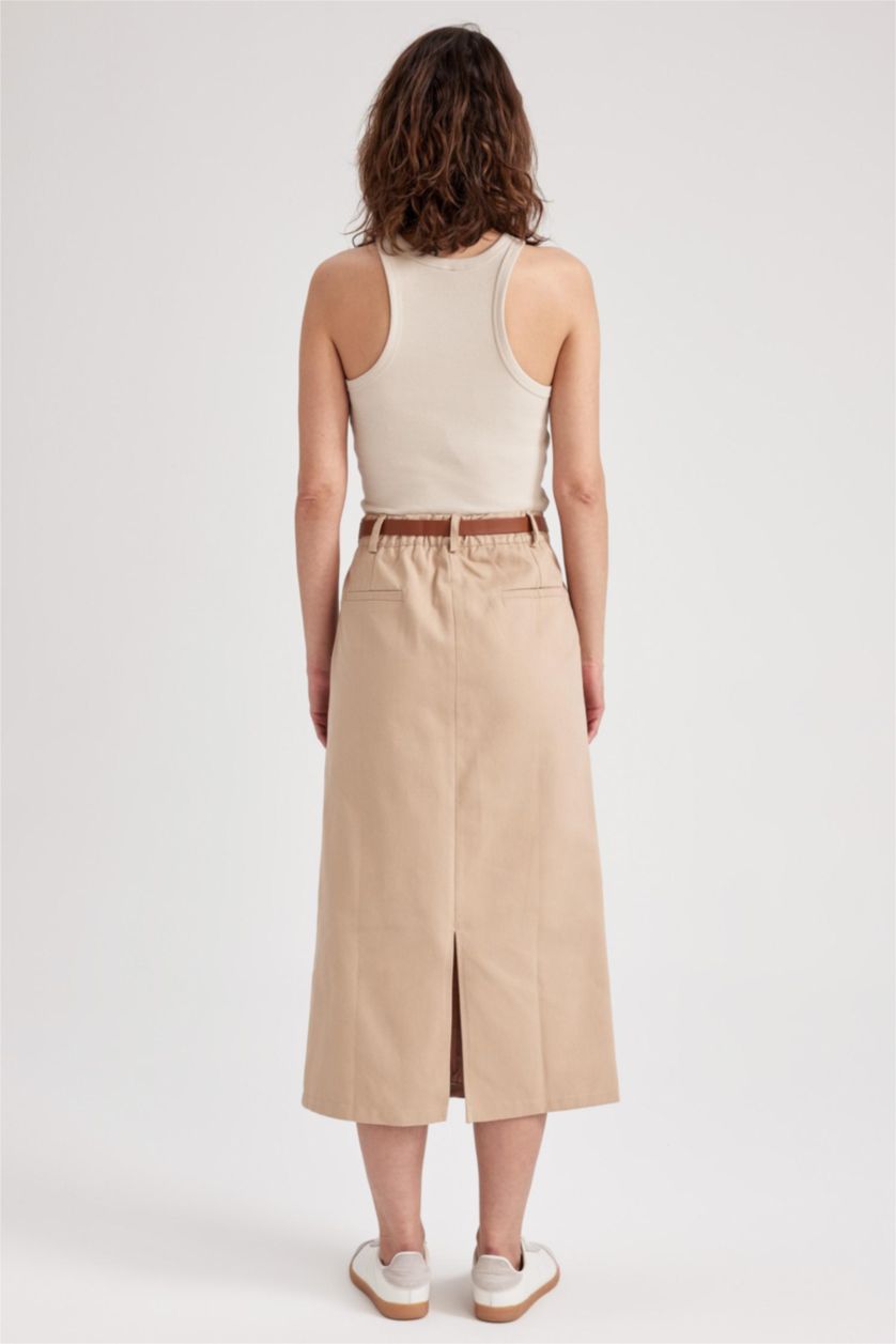 FEMME Beige Jupe La Gabardıne Taille Normale