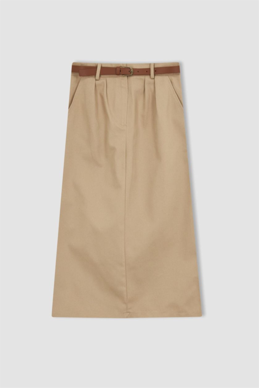 FEMME Beige Jupe La Gabardıne Taille Normale