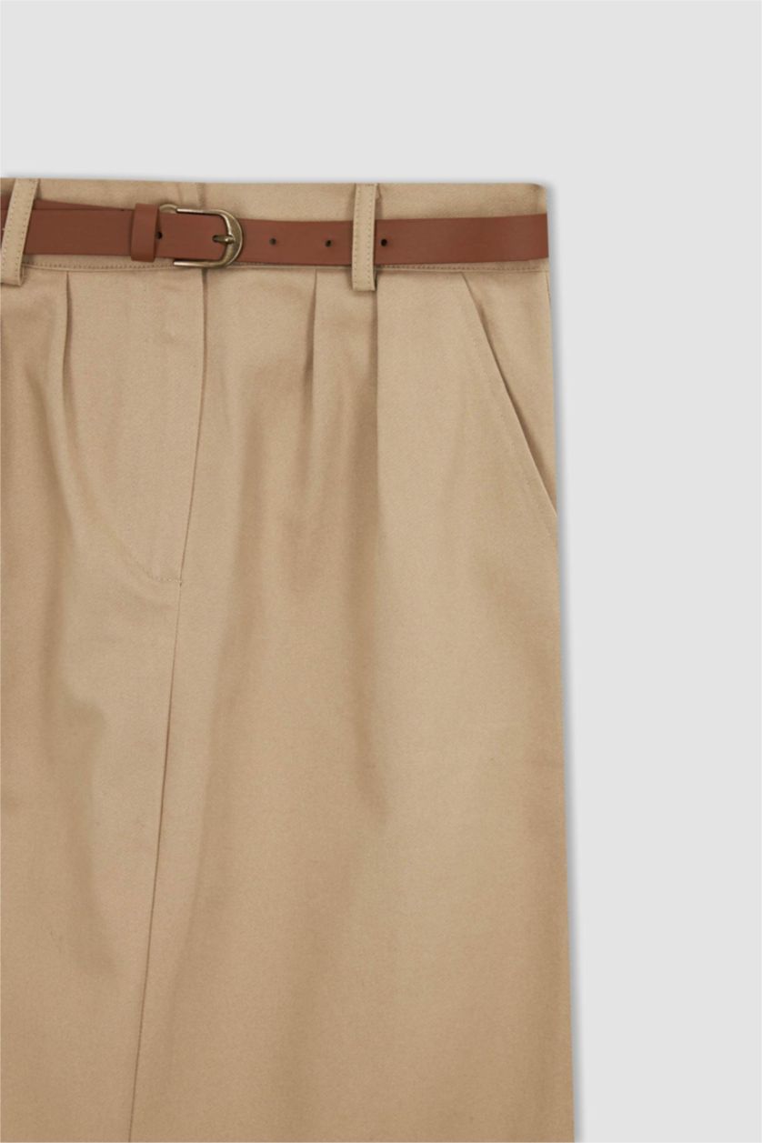 FEMME Beige Jupe La Gabardıne Taille Normale