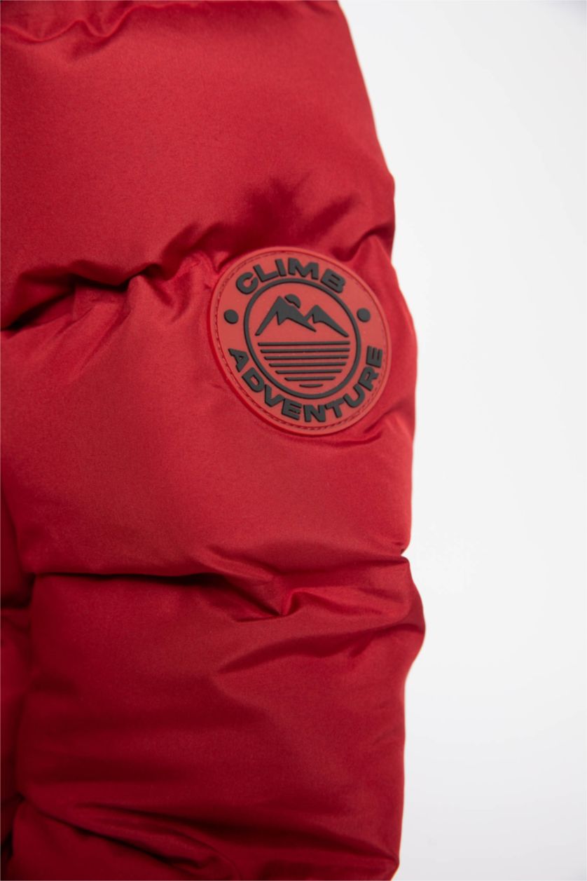 BOYS & TEENS Bordeaux Boy Hooded Water Repellent Puffer Jacket