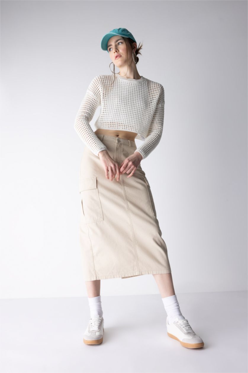 FEMME Beige Jupe La Gabardıne