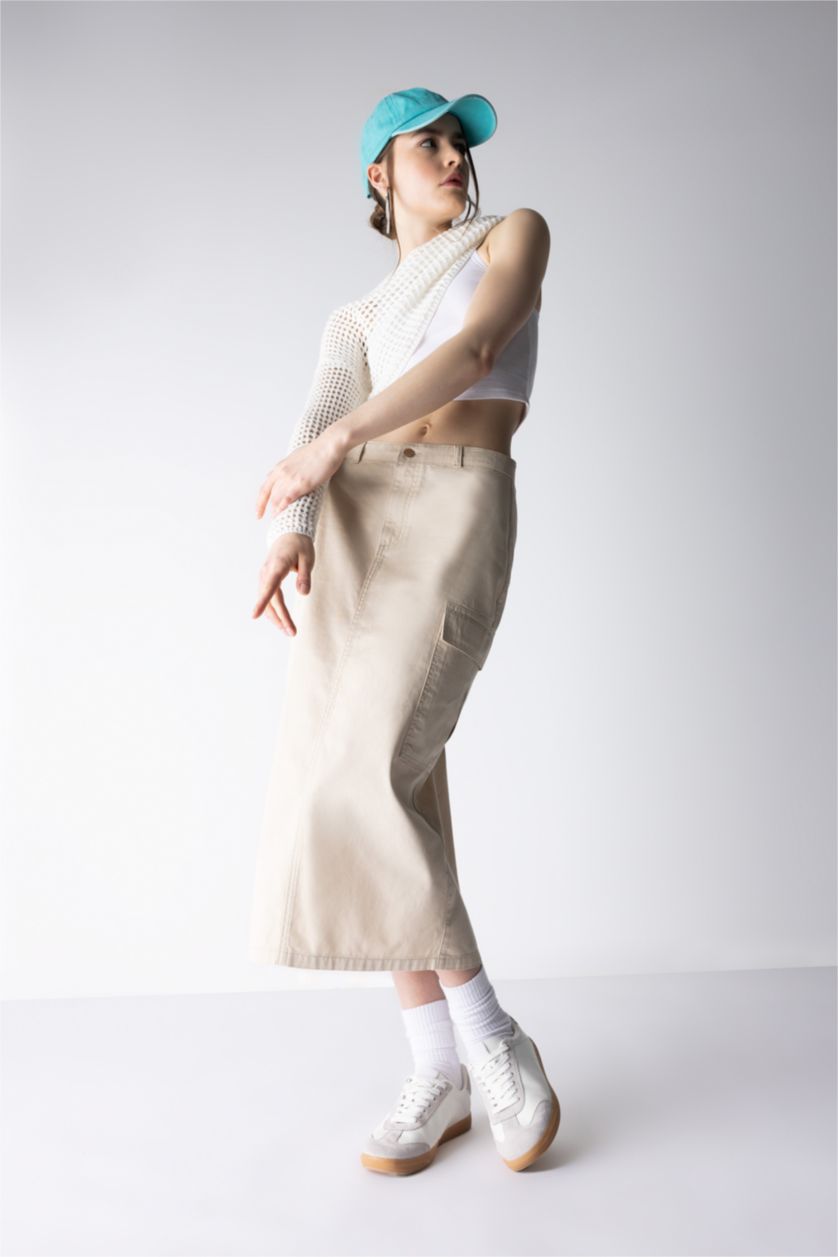 FEMME Beige Jupe La Gabardıne