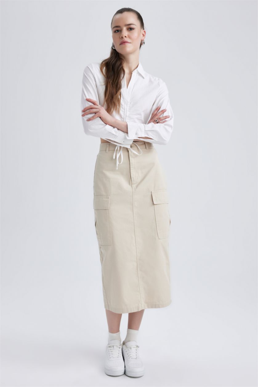 FEMME Beige Jupe La Gabardıne