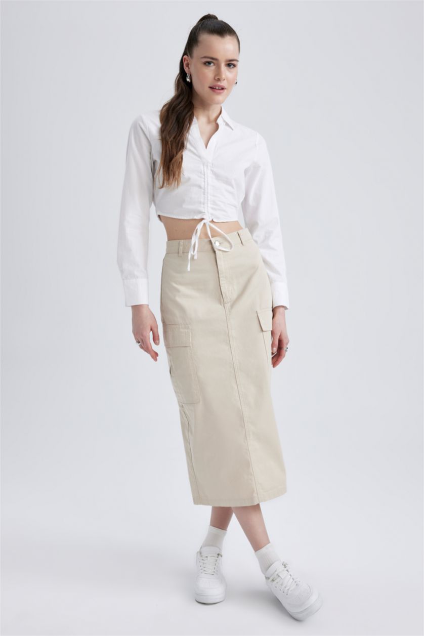 FEMME Beige Jupe La Gabardıne
