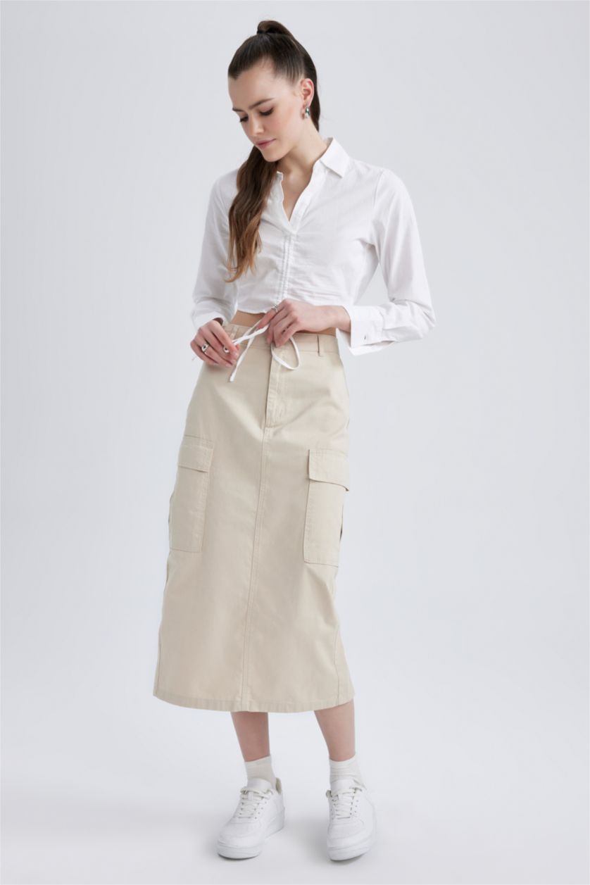 FEMME Beige Jupe La Gabardıne