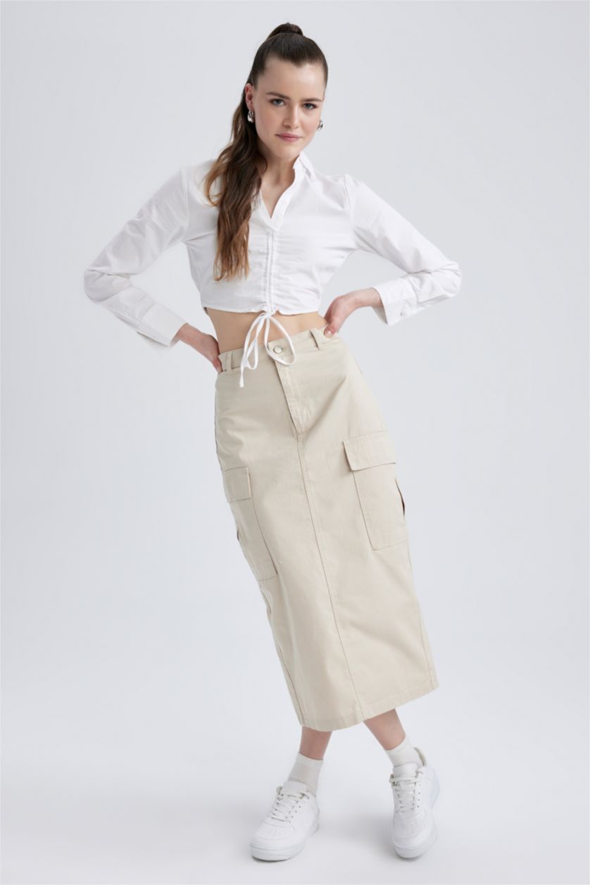 FEMME Beige Jupe La Gabardıne