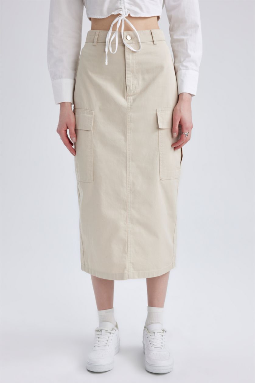 FEMME Beige Jupe La Gabardıne