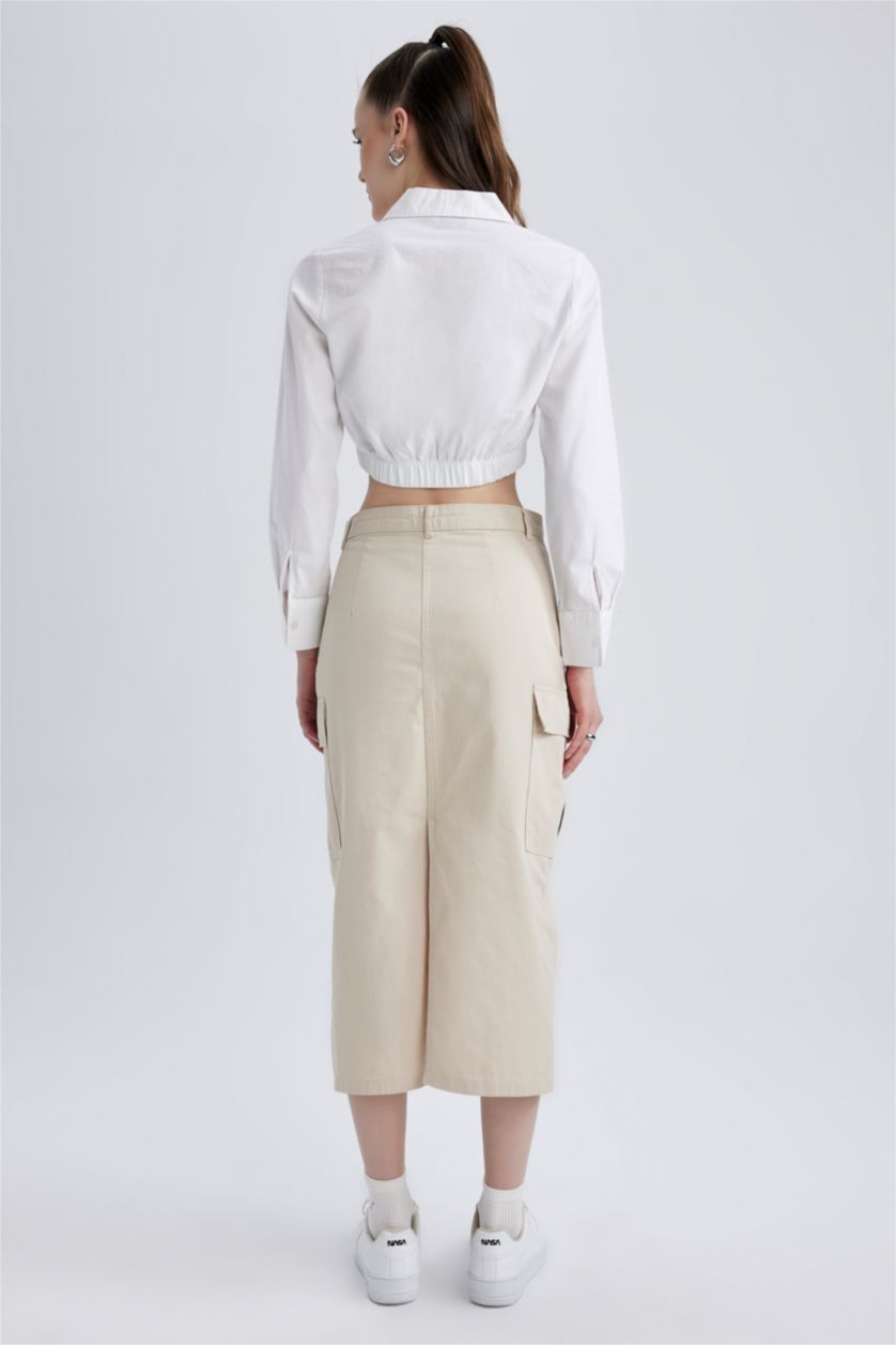 FEMME Beige Jupe La Gabardıne