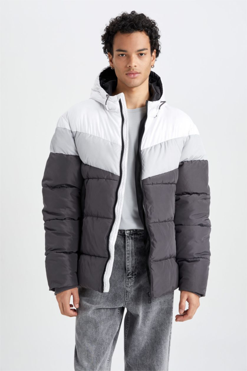 MAN Anthracite Water Repellent Zipper Puffer Jacket