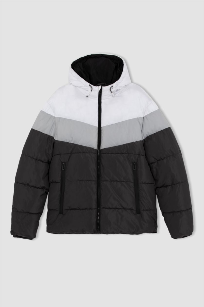 MAN Anthracite Water Repellent Zipper Puffer Jacket