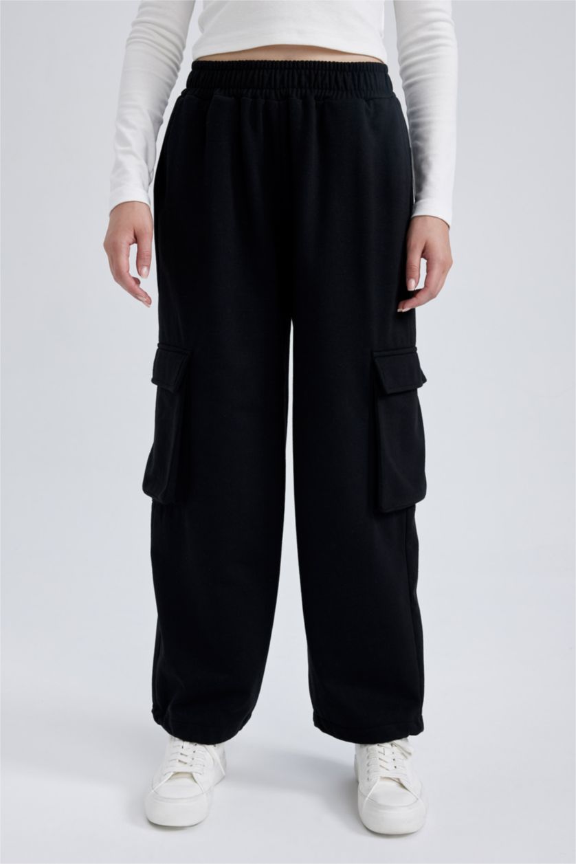 Kadın Siyah Loose Fıt Pantolon