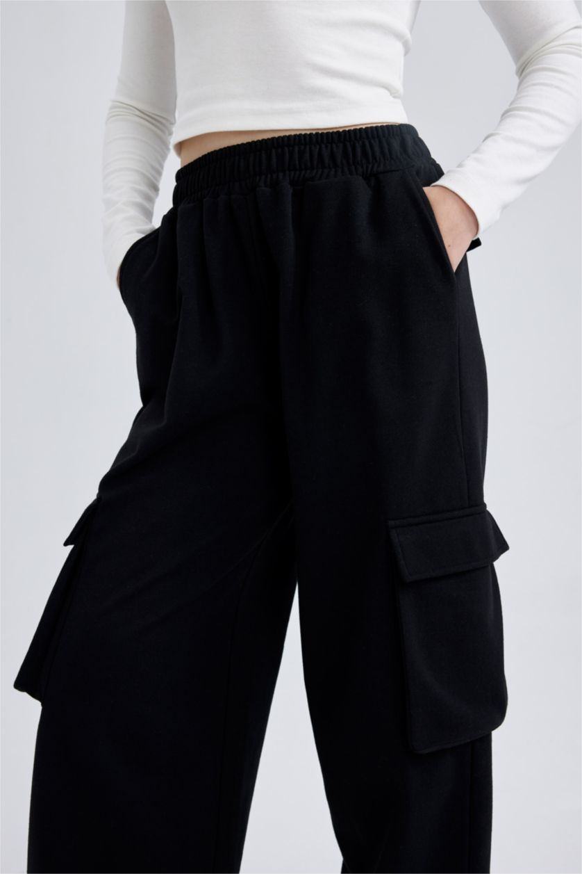 Kadın Siyah Loose Fıt Pantolon