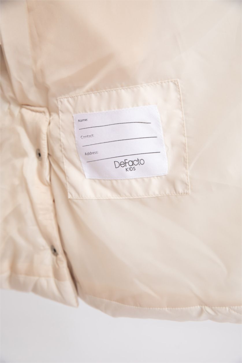 Girls & Teens Ecru Girl Hooded Quilted Long Puffer Jacket