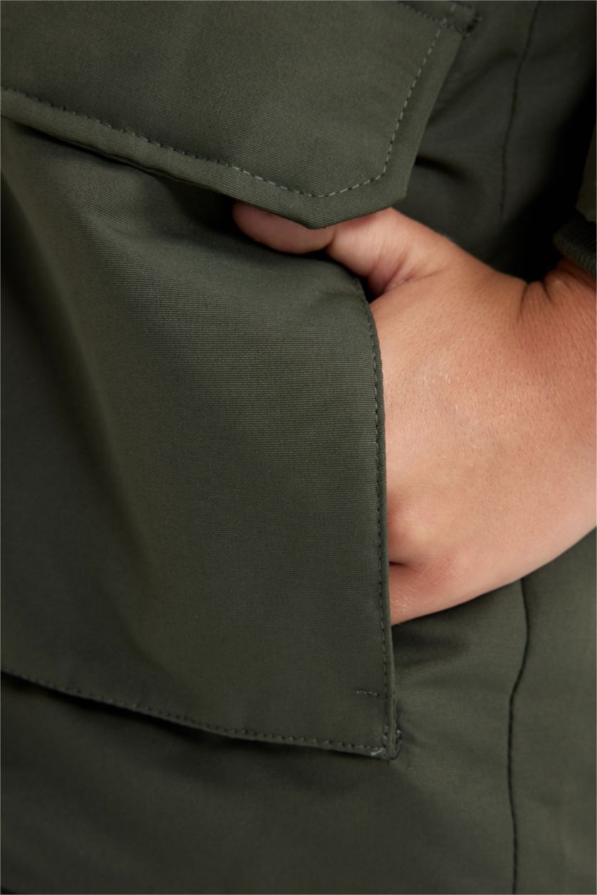 BOYS & TEENS Khaki Boy Hooded Plush Lining Parka