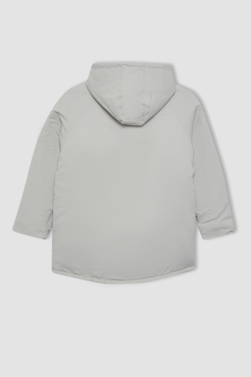 Мальчики и подростки Светло-серый Парка с капюшоном для мальчиков