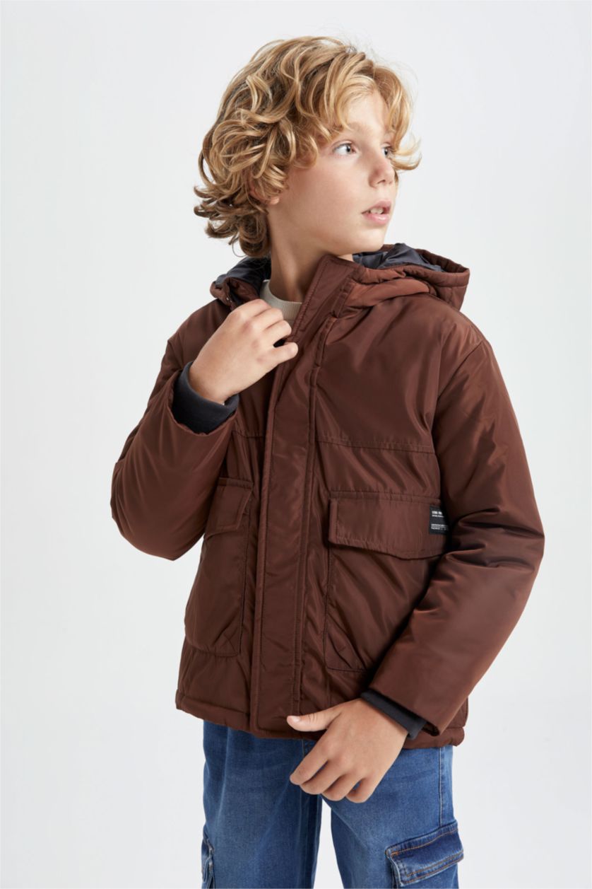 أولادي بني جاكيت بامب اولادي طارد للماء بكابيشون