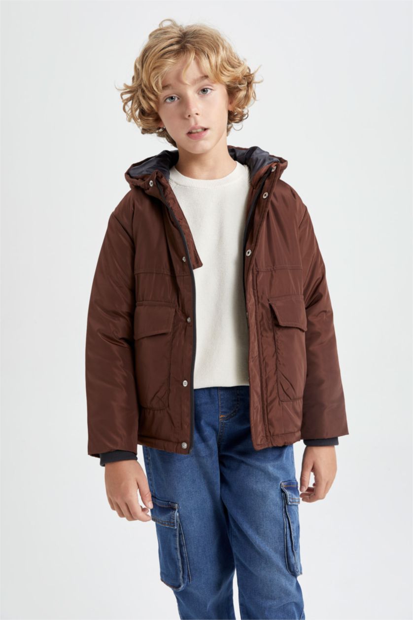 أولادي بني جاكيت بامب اولادي طارد للماء بكابيشون