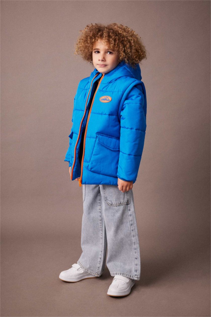GARÇONS Bleu Doudoune à Capuche Pour Garçon