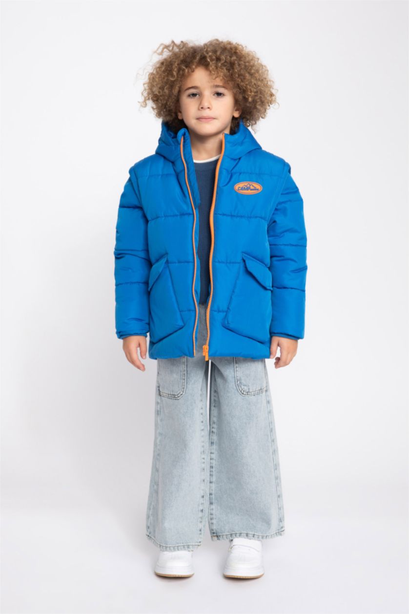 GARÇONS Bleu Doudoune à Capuche Pour Garçon