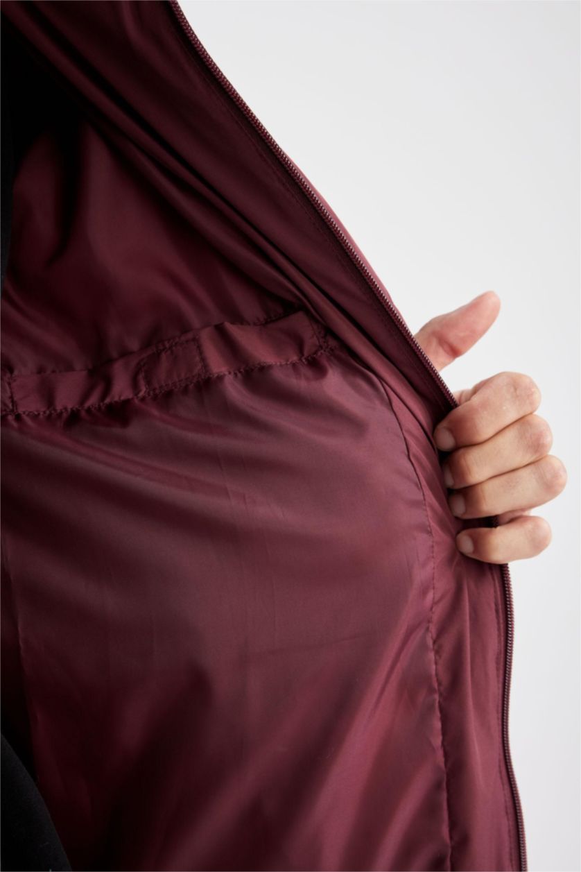 Man Bordeaux Regular Fit Puffer Jacket