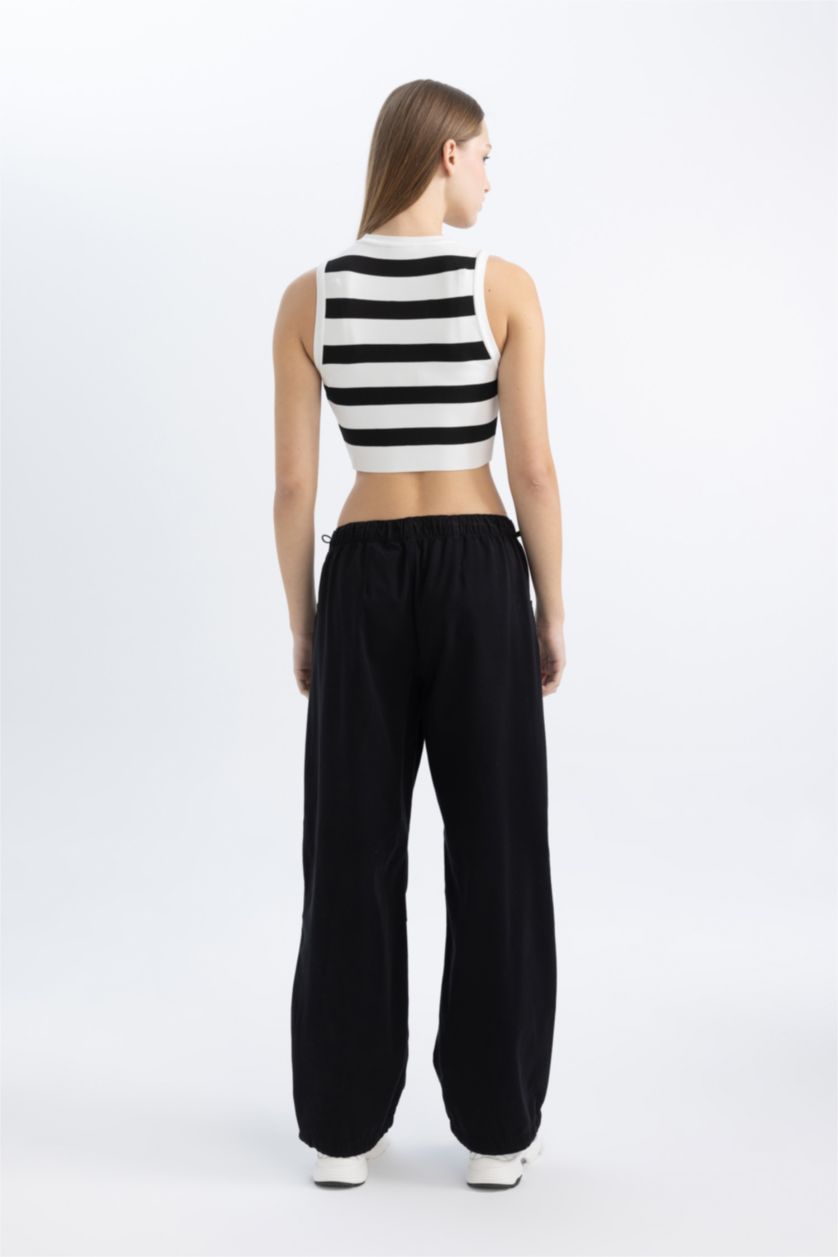 حريمي أسود بنطلون جبردين باراشوت