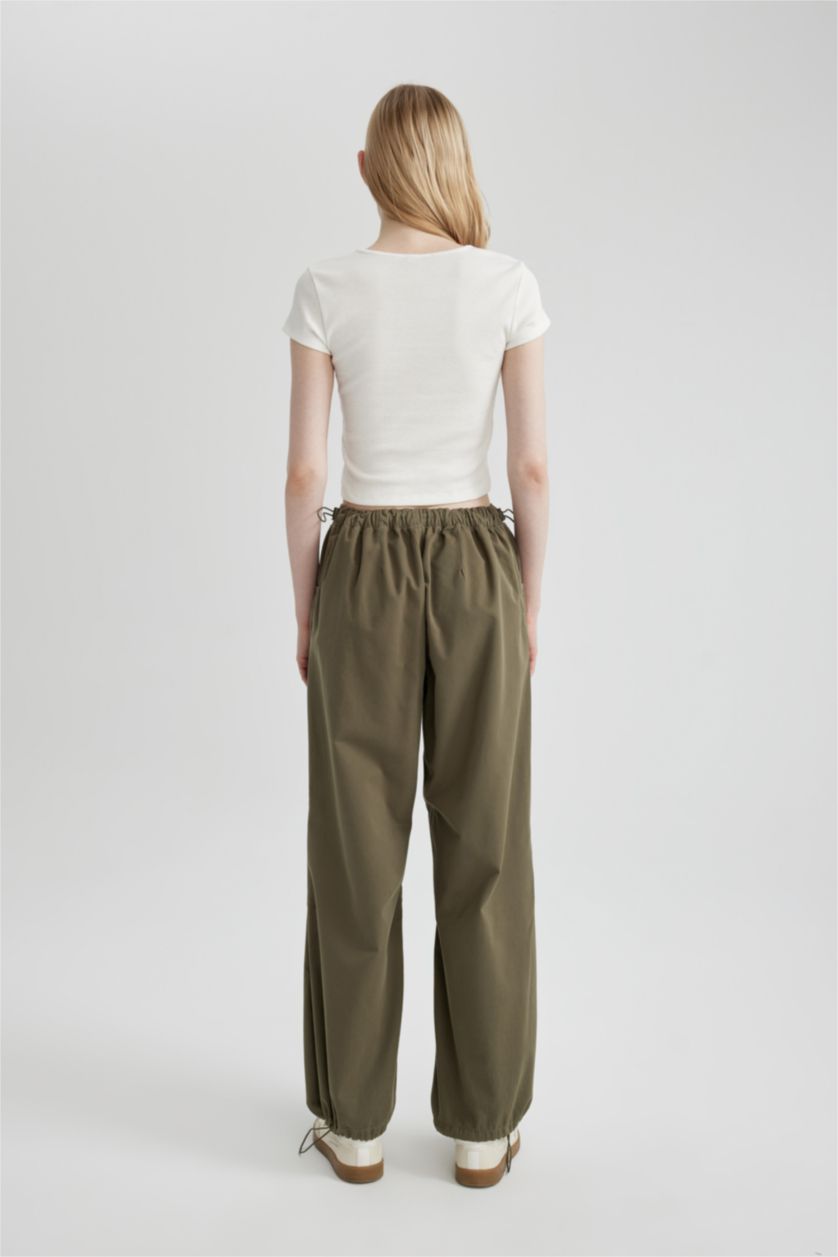 WOMAN Khaki Parachute Gabardine Trousers