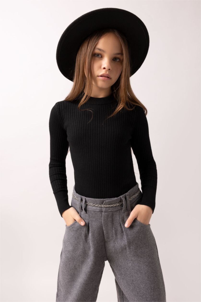 GIRLS & TEENS Black Girl Regular Fit Crew Neck Pullover