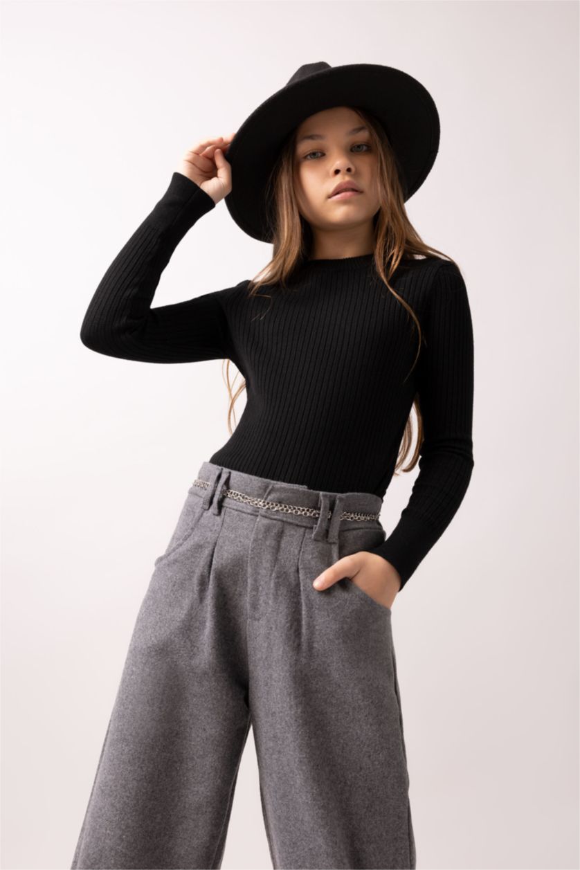 GIRLS & TEENS Black Girl Regular Fit Crew Neck Pullover