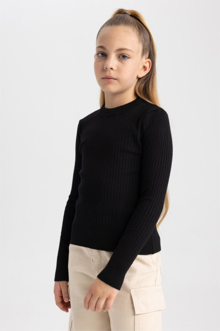 GIRLS & TEENS Black Girl Regular Fit Crew Neck Pullover