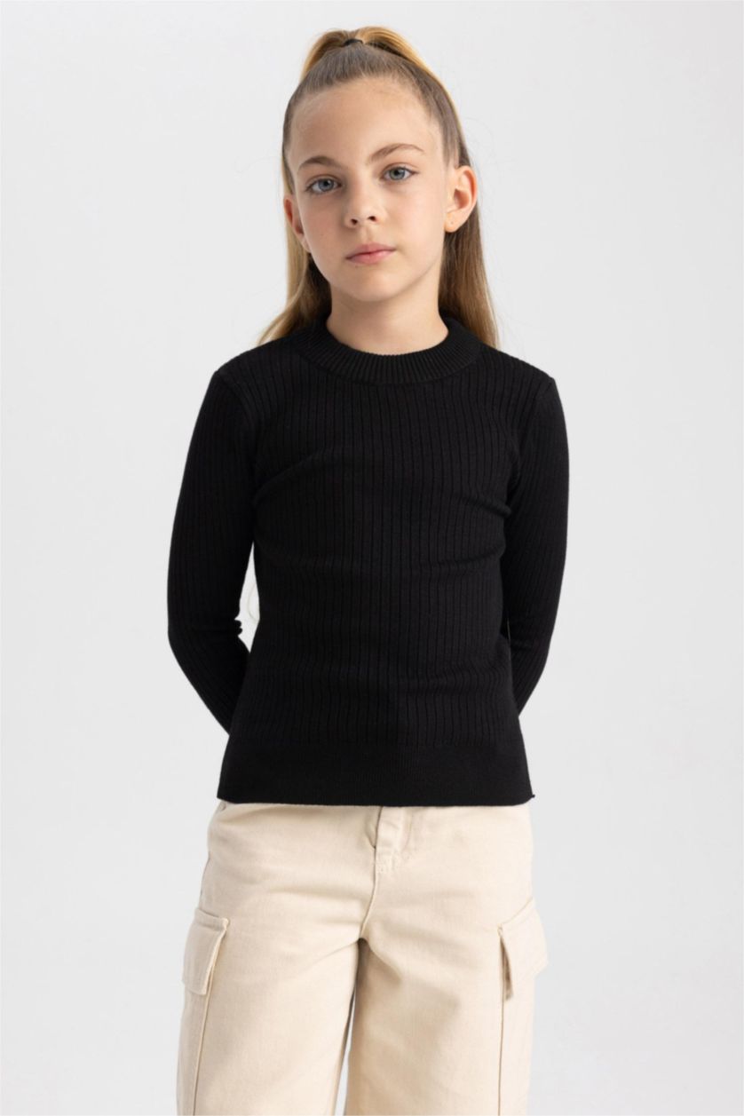 GIRLS & TEENS Black Girl Regular Fit Crew Neck Pullover
