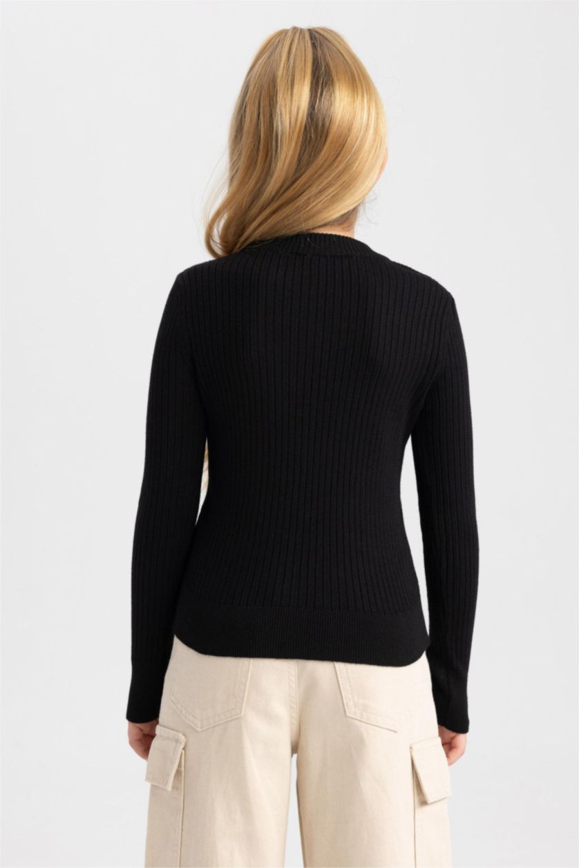 GIRLS & TEENS Black Girl Regular Fit Crew Neck Pullover