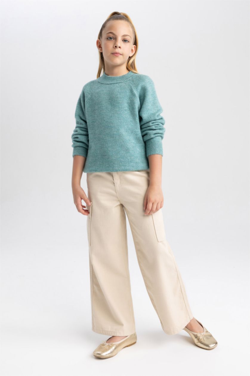 GIRLS & TEENS Light Green بلوفر قصة عادية