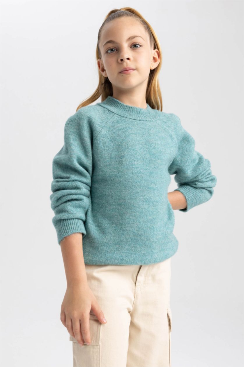 GIRLS & TEENS Light Green بلوفر قصة عادية