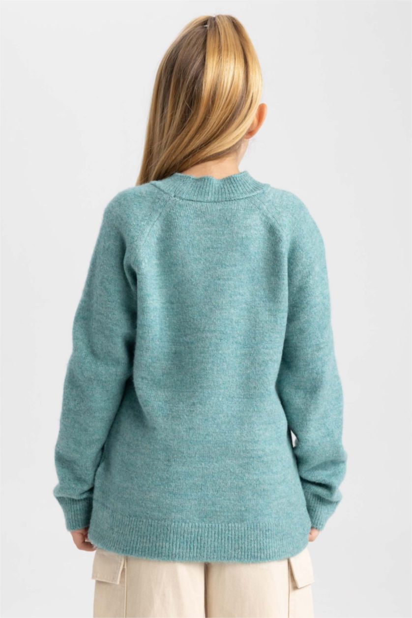 GIRLS & TEENS Light Green بلوفر قصة عادية