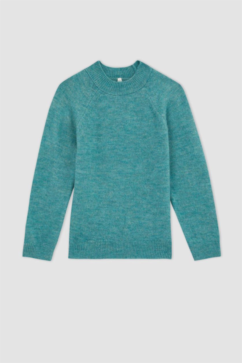 GIRLS & TEENS Light Green بلوفر قصة عادية
