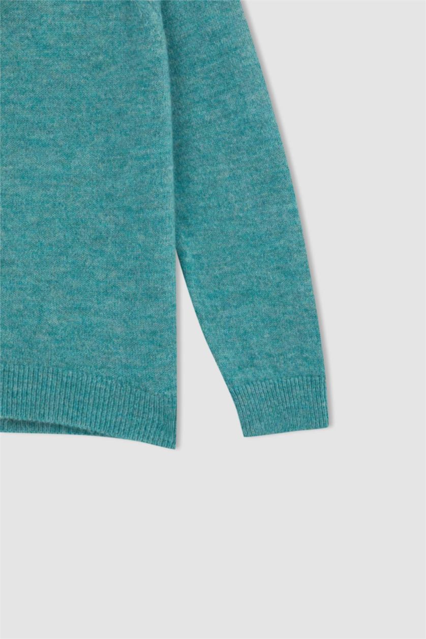 GIRLS & TEENS Light Green بلوفر قصة عادية