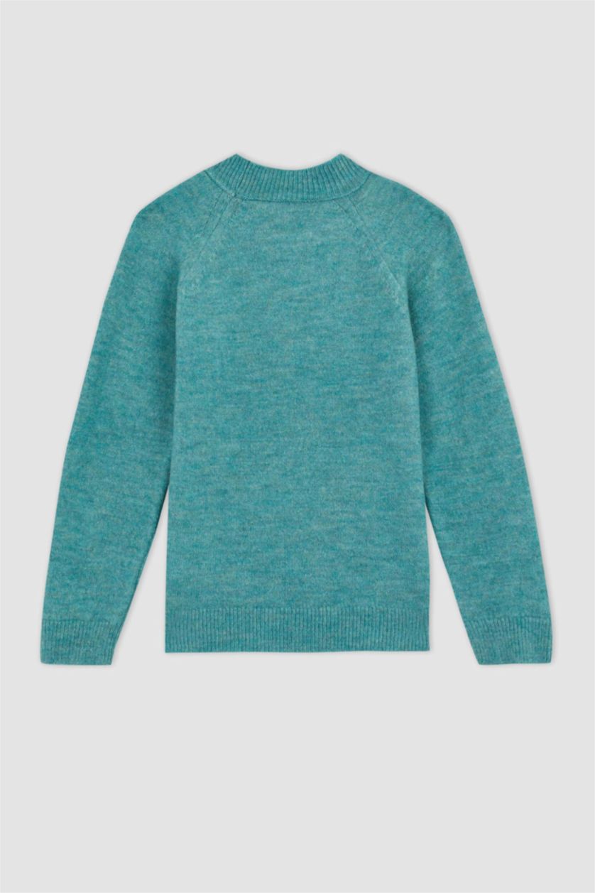GIRLS & TEENS Light Green بلوفر قصة عادية