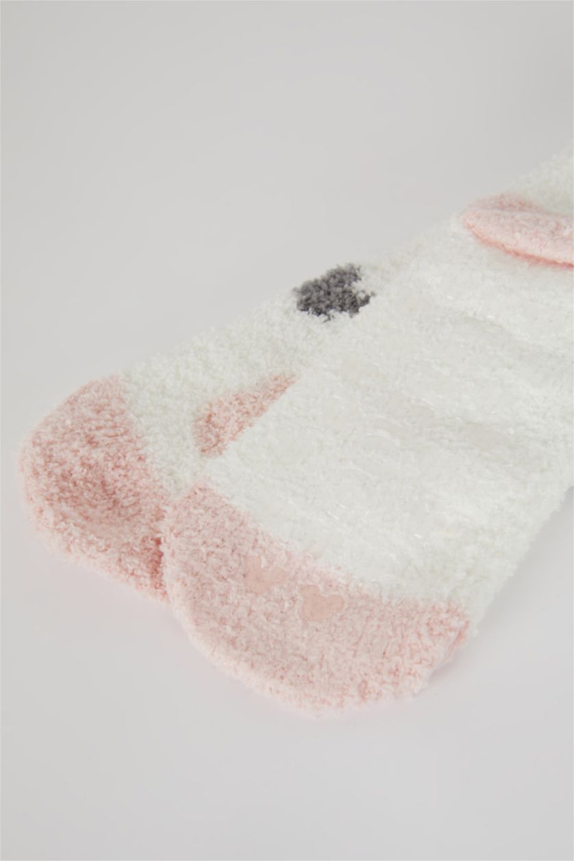 Kız Çocuk - Genç Kız Beyaz Kız Çocuk Disney Mickey & Minnie Pamuklu Havlu Çorap