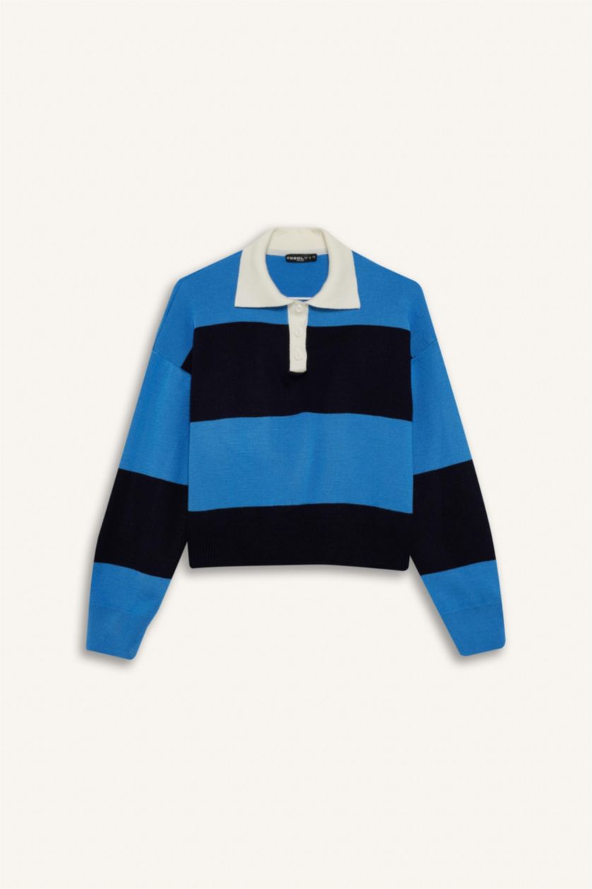 FEMME Marin Pull à col polo Coupe régulière