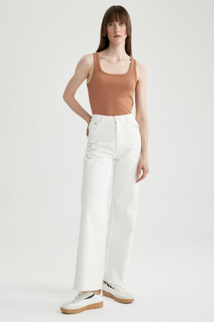 FEMME Marron Foncé Coupe slim raccourcie