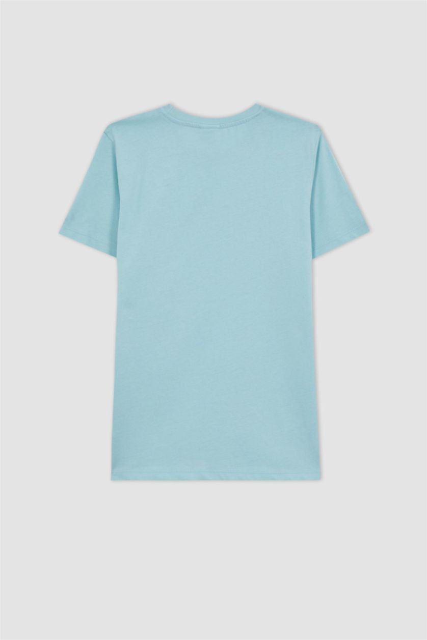 BOYS & TEENS Aqua تيشيرت نص كم قصة عادية