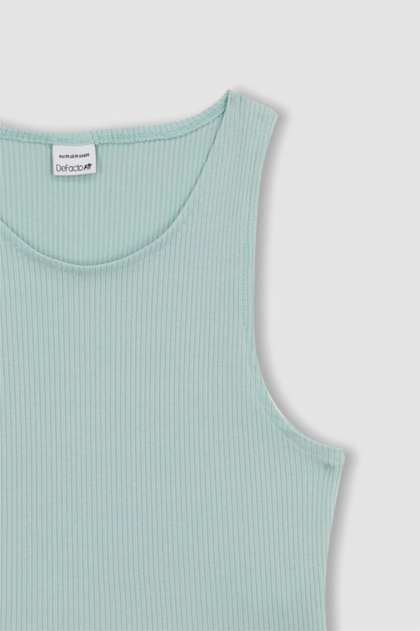 نساء نعناع ديباردور قصير برقبة مستديرة من DeFactoFit