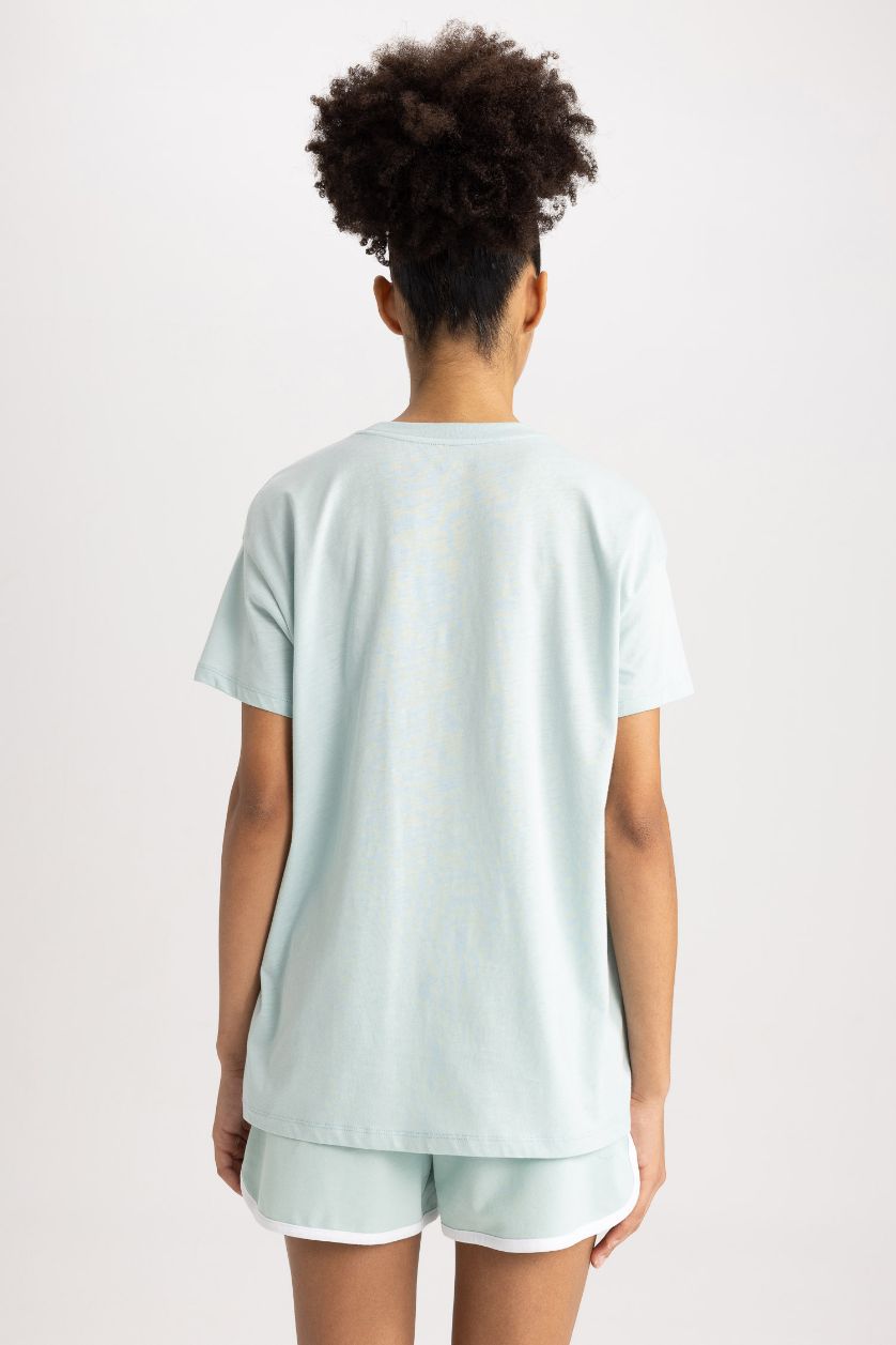 WOMAN Mint Oversize Slogan Printed Sports T-Shirt