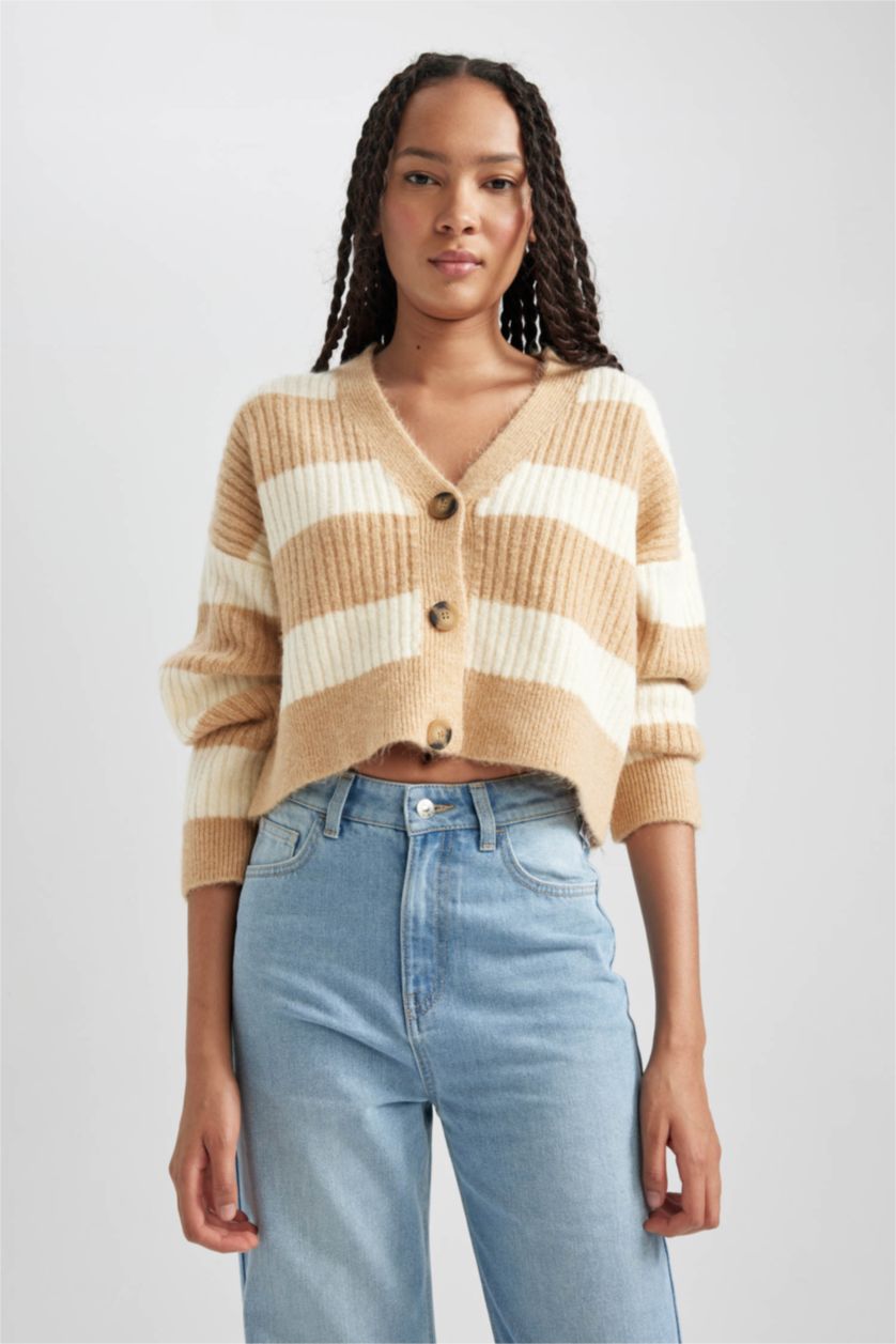 Жіночий Верблюжа шерсть Кардіган стандартного крою трикотажний для жінок