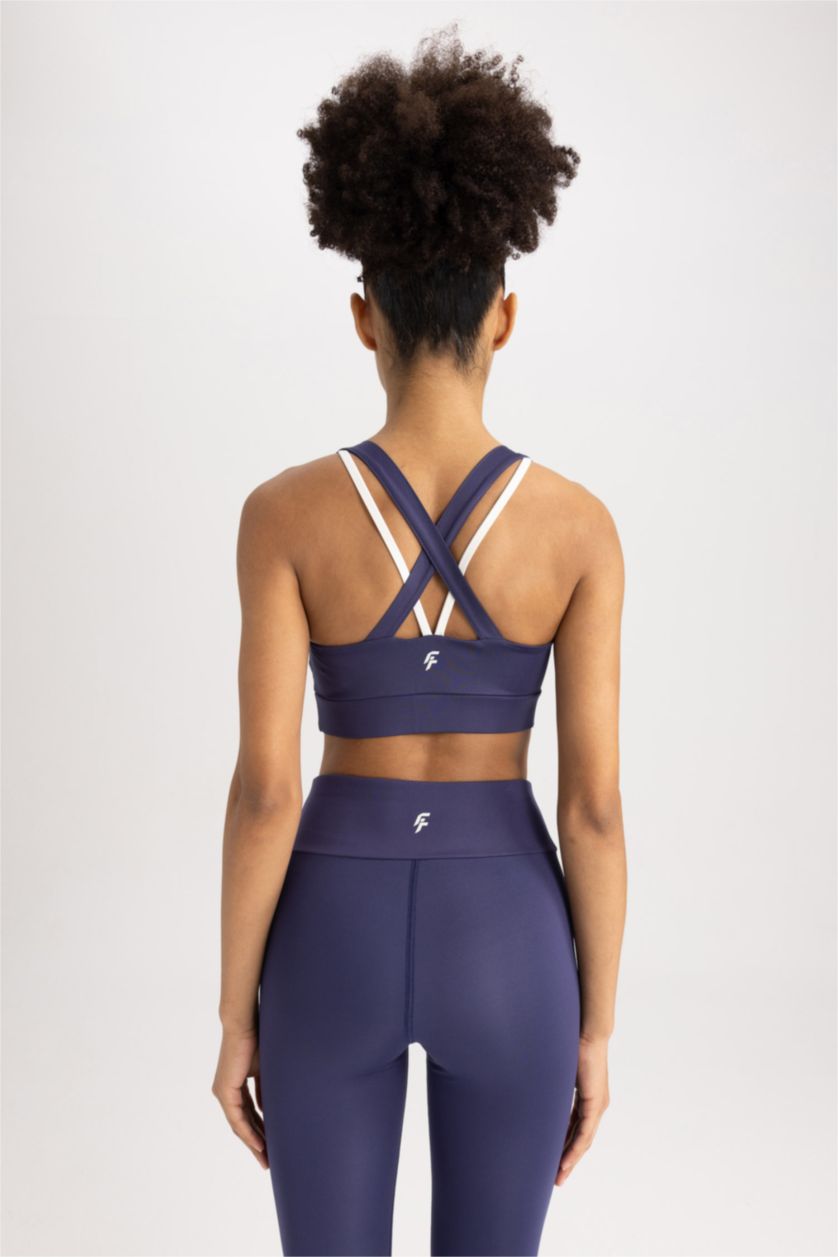 WOMAN NAVY Defacto Fit Crew Neck Sports Bra