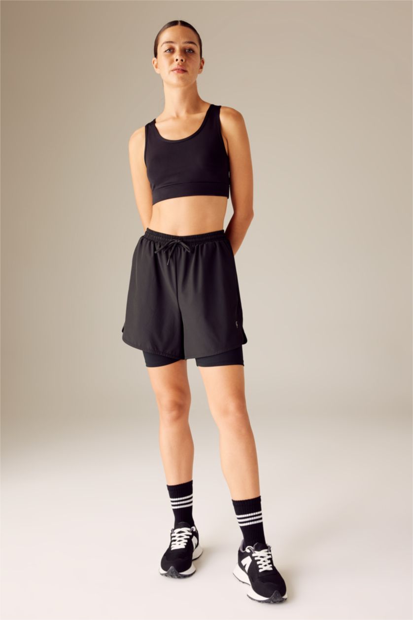 WOMAN Black DeFactoFit Sports Woven Shorts