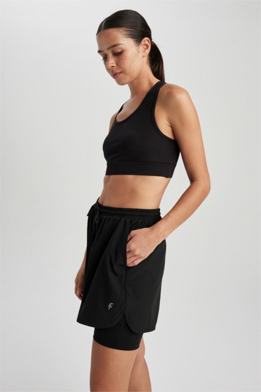 WOMAN Black DeFactoFit Sports Woven Shorts